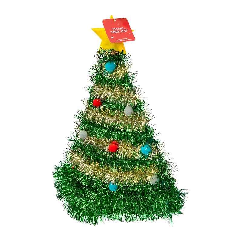 Christmas Tinsel Tree Hat