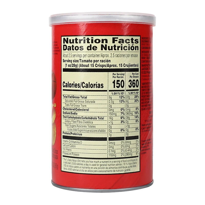 pringles® original potato crisps 2.3oz