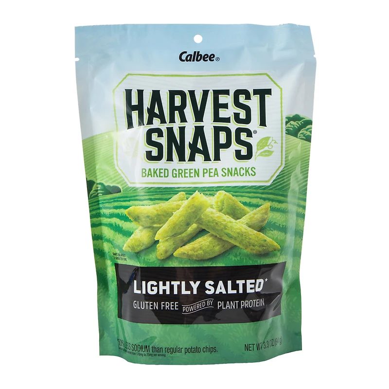 harvest snaps original lightly salted green pea snack crisps