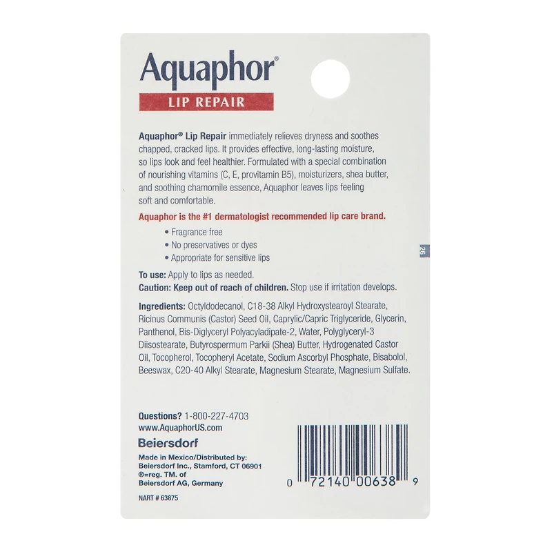 Aquaphor® Lip Repair Tube 0.35oz