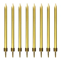gold metallic birthday candles 8-count