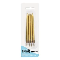 gold metallic birthday candles 8-count