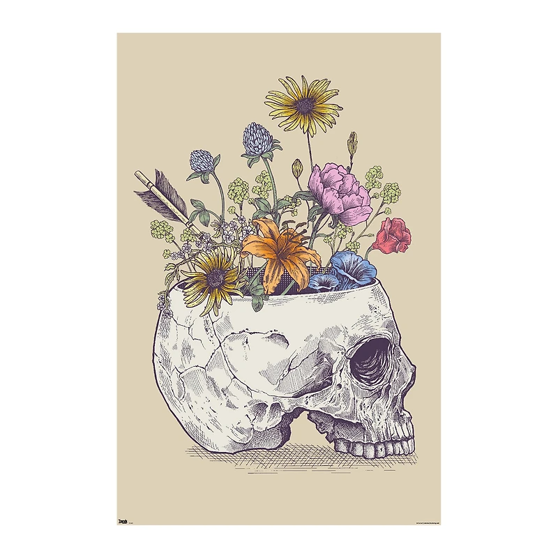 Rachel Caldwell Flower Skull Poster 22.37in x 34in