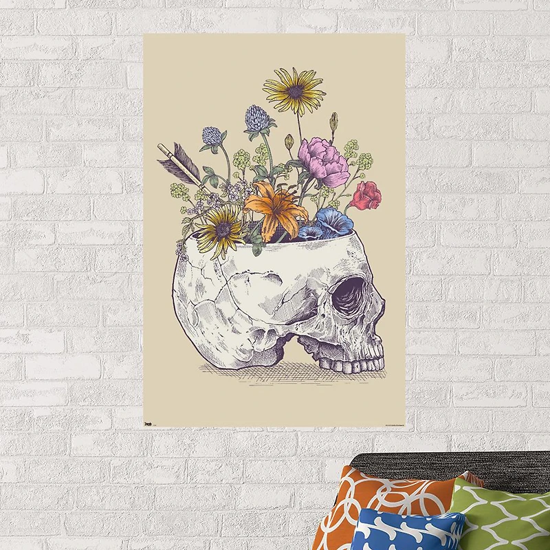 Rachel Caldwell Flower Skull Poster 22.37in x 34in