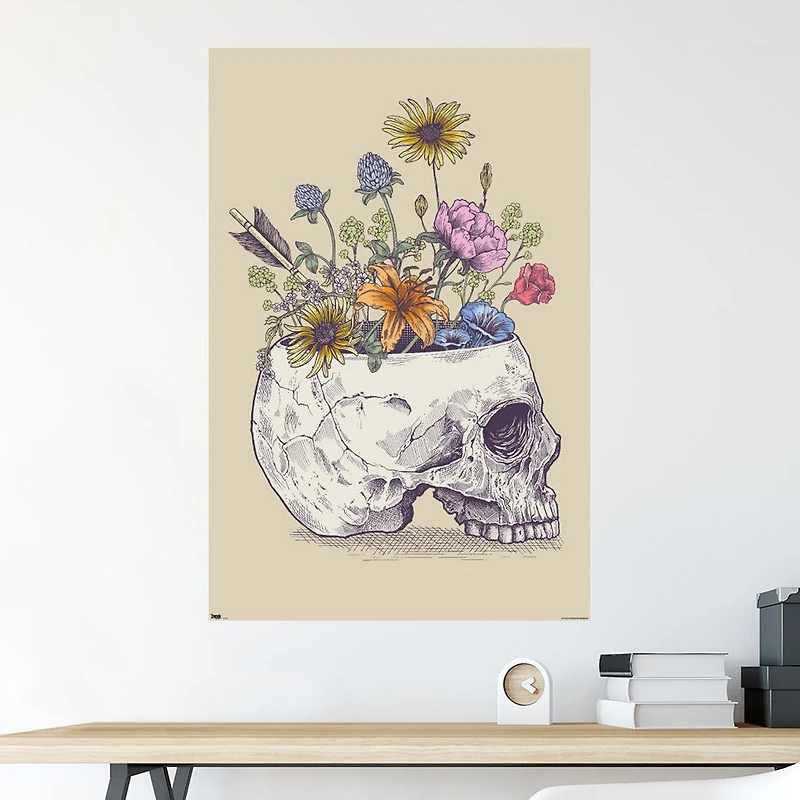 Rachel Caldwell Flower Skull Poster 22.37in x 34in