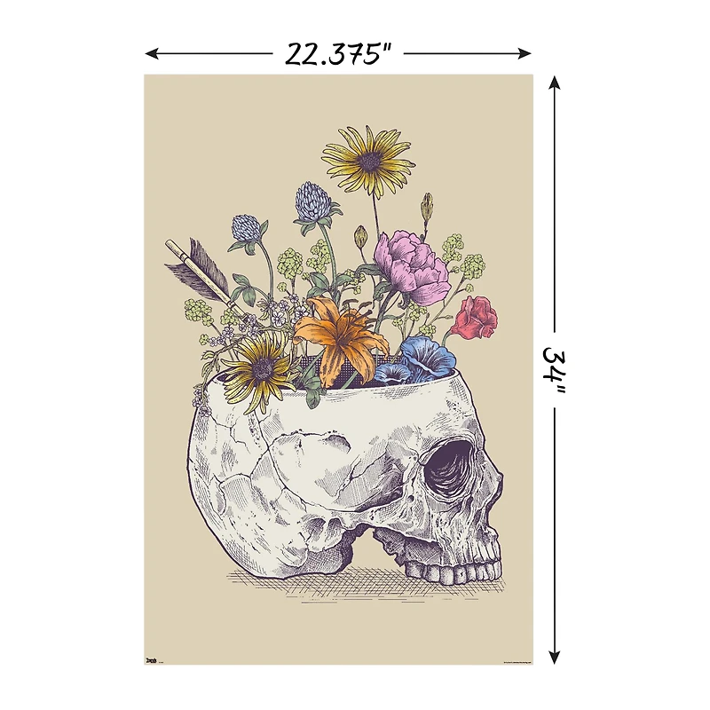 Rachel Caldwell Flower Skull Poster 22.37in x 34in