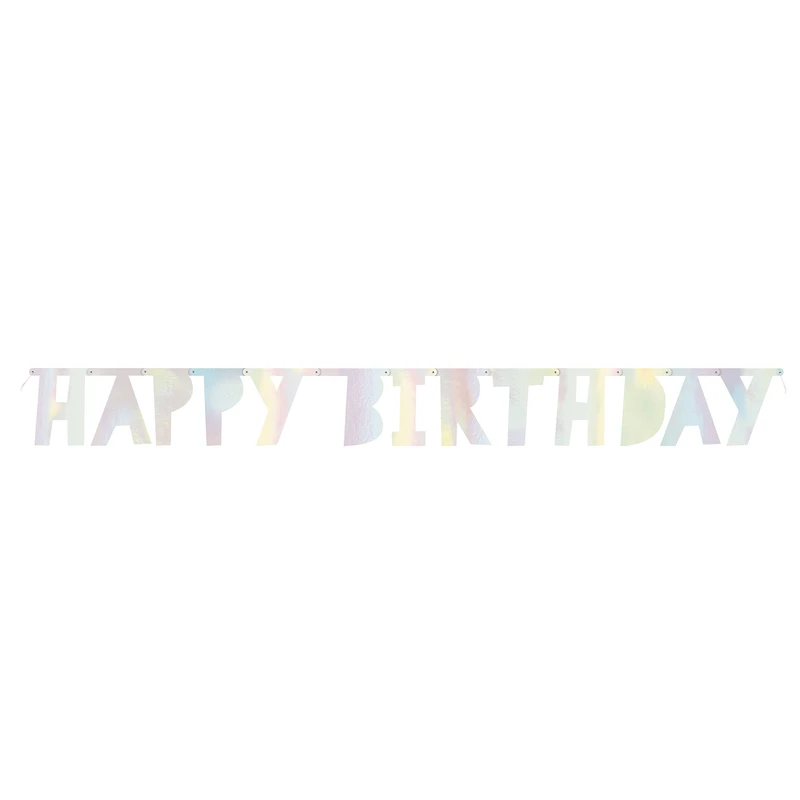 jumbo iridescent foil happy birthday banner 8.5ft