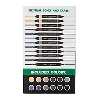 12 dual-tip alcohol ink markers - flesh tones & grays