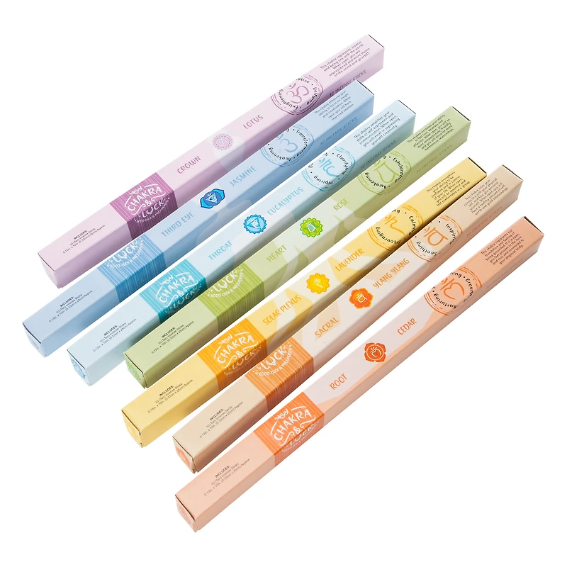Seven Chakras Hanging incense 7 Packs W/ 10 Sticks Each