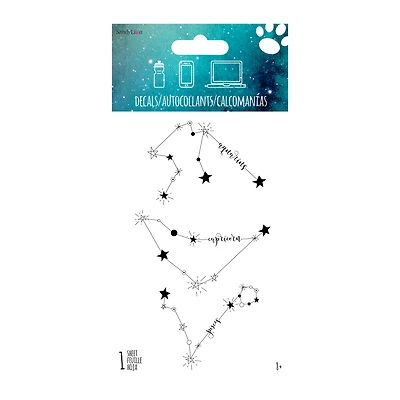 Aquarius, Capricorn & Pisces Zodiac Constellations Sticker Decal 4in x 8in