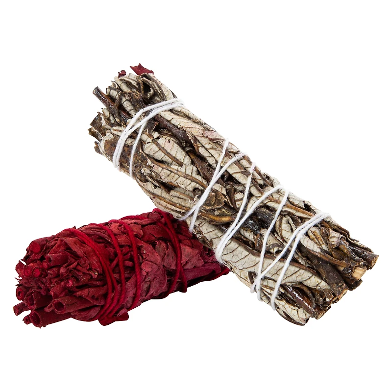 exotic sage smudge wands 2-pack - dragon's blood & yerba santa