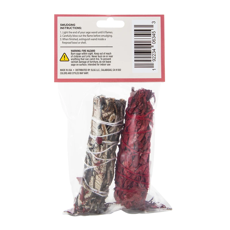 exotic sage smudge wands 2-pack - dragon's blood & yerba santa