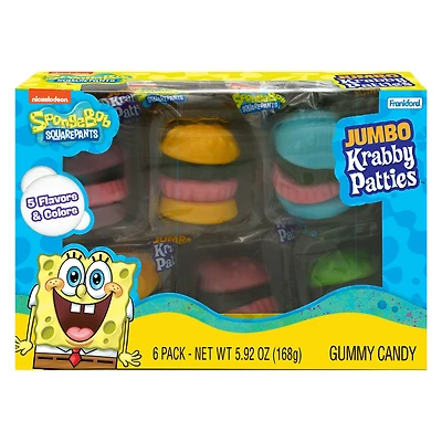 spongebob squarepants™ jumbo krabbie patties gummy candy box 5.92oz