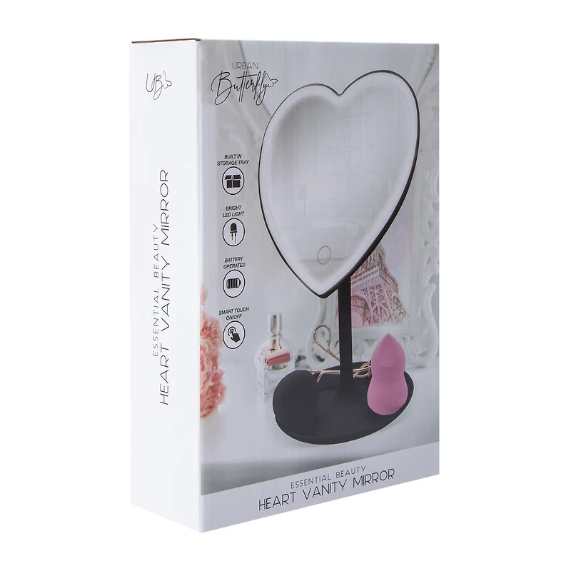 heart-shaped LED vanity mirror
