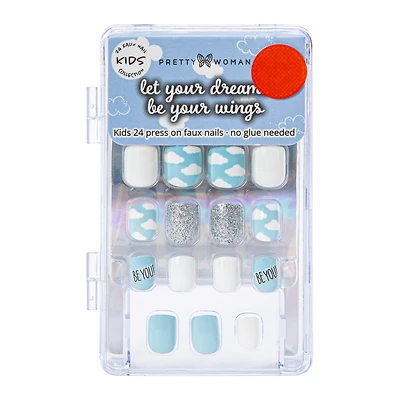 Pretty Woman Kids Press-On Faux Nails 24-Piece Set