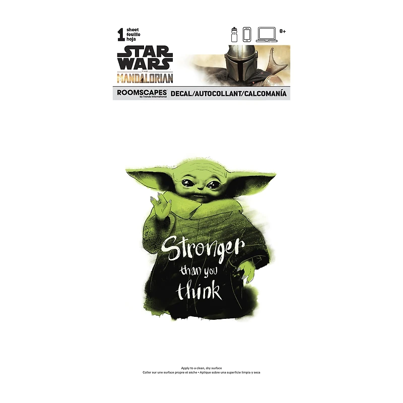 Star Wars The Mandalorian Grogu 'Stronger Than You Think' Sticker Decal