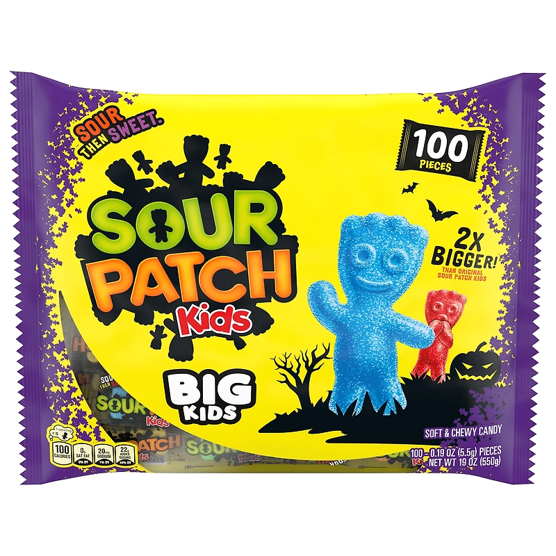 sour patch kids big kids halloween candy 100 pieces
