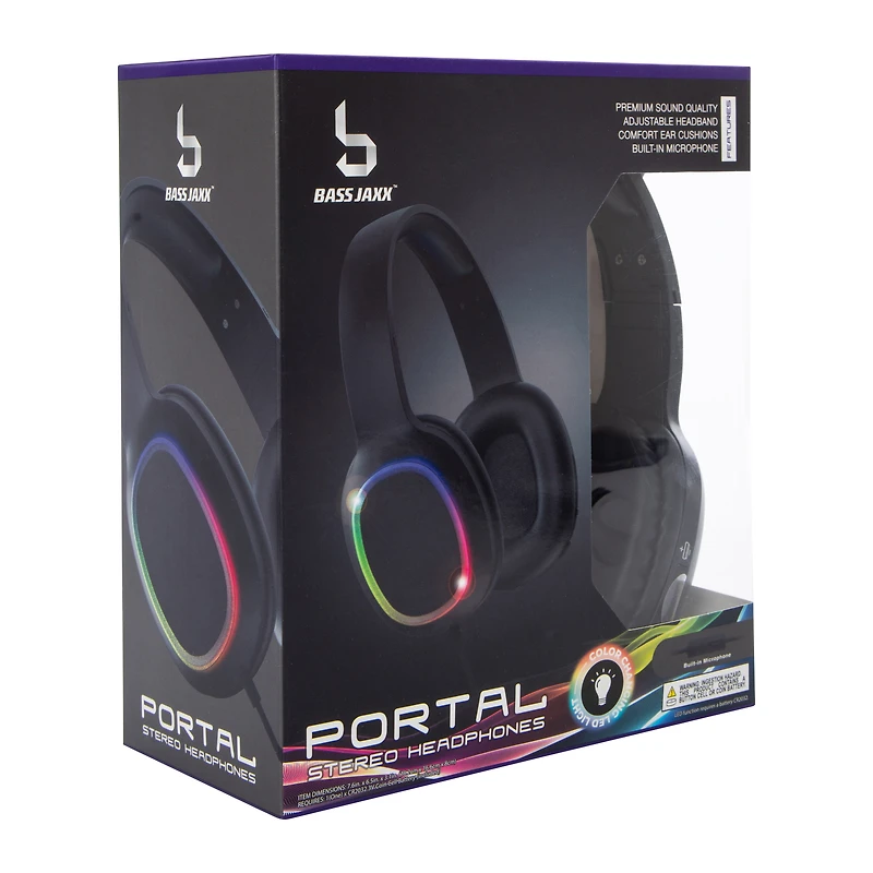 Portal Stereo LED Wired Headphones With Mic