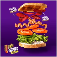 Takis waves fuego, hot chili pepper and lime artificially flavored potato chips, 8oz bag