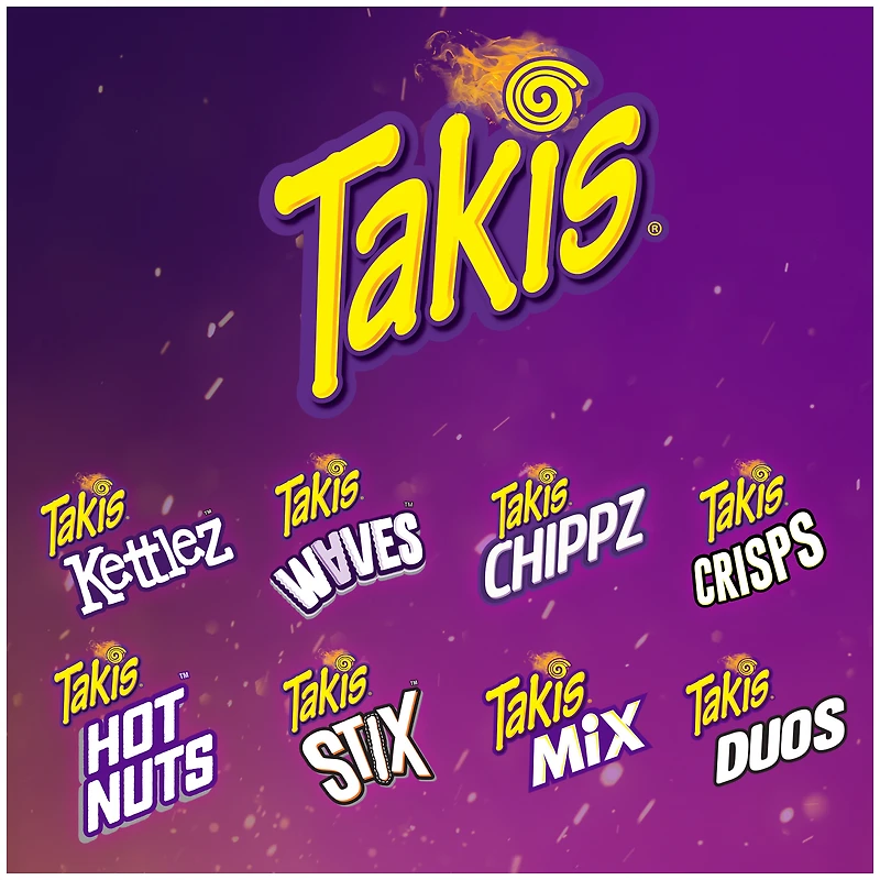 Takis waves fuego, hot chili pepper and lime artificially flavored potato chips, 8oz bag