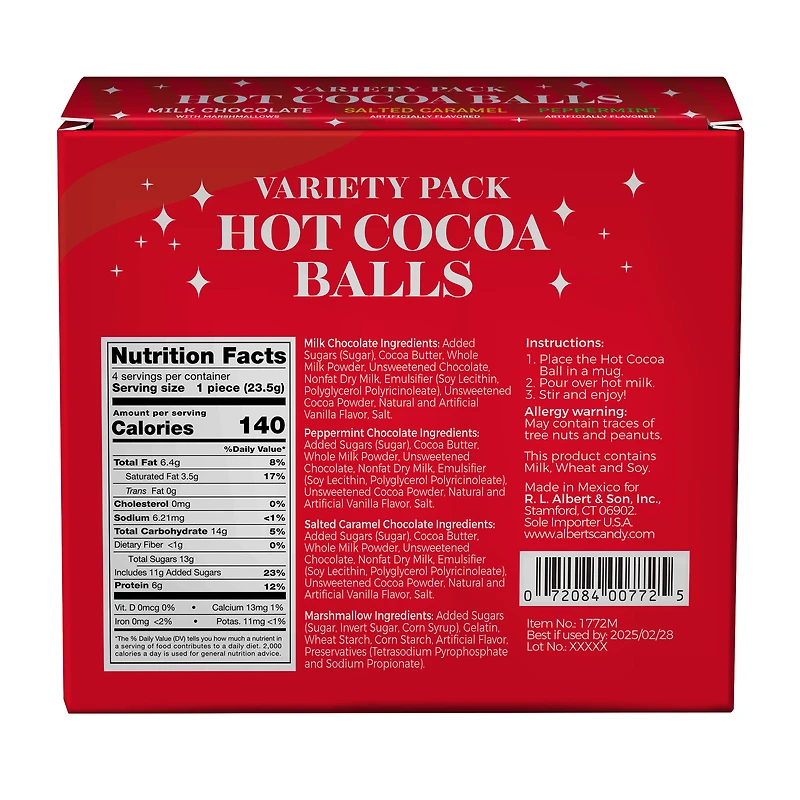 hot cocoa ball variety 4-pack