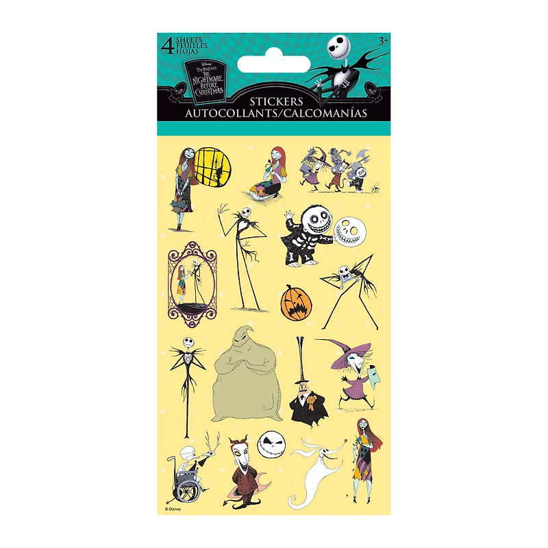 Disney Tim Burton's The Nightmare Before Christmas Stickers 4-Sheets