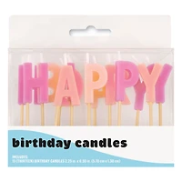 Happy Birthday' Pick Candles 12-Count - Pink