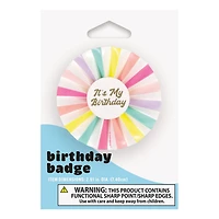 pastel rainbow birthday button