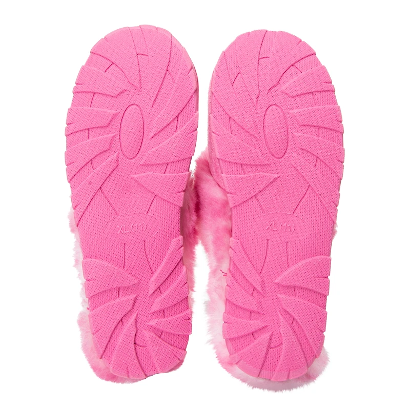 Fluffy Lug Sole Scuff Slippers