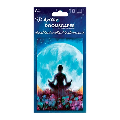 Moon Meditation Sticker Decal 4in x 8in