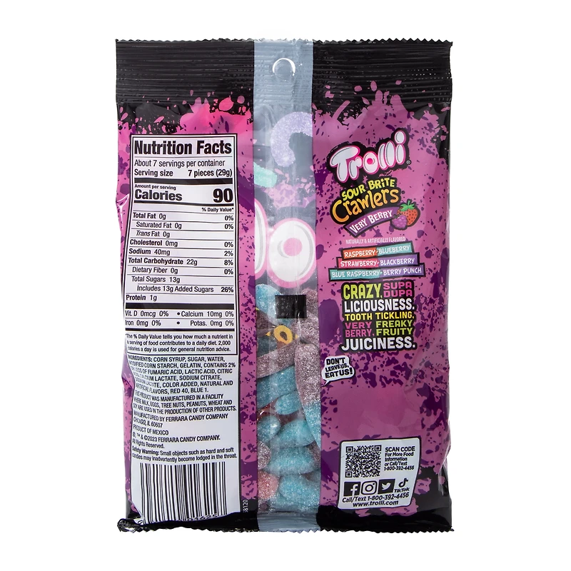 Trolli® Sour Brite Crawlers™ Very Berry Gummi Candy 7.2oz