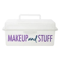 makeup organizer box with tray 9.6in x 5.6in