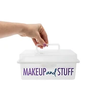 makeup organizer box with tray 9.6in x 5.6in