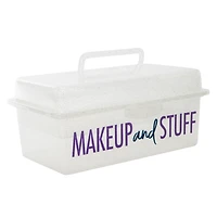 makeup organizer box with tray 9.6in x 5.6in