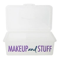 makeup organizer box with tray 9.6in x 5.6in