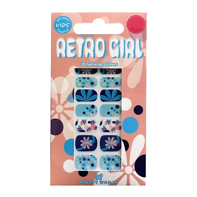 Kid's Pretty Woman Retro Girl Nail Wraps 28-Count
