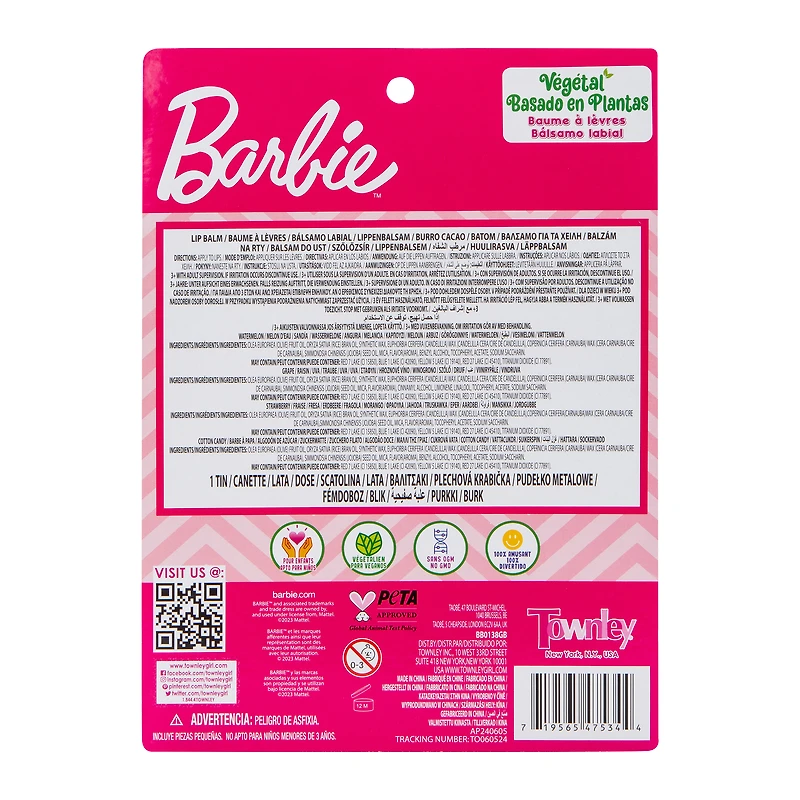 barbie™ flavored lip balm set with collectible tin