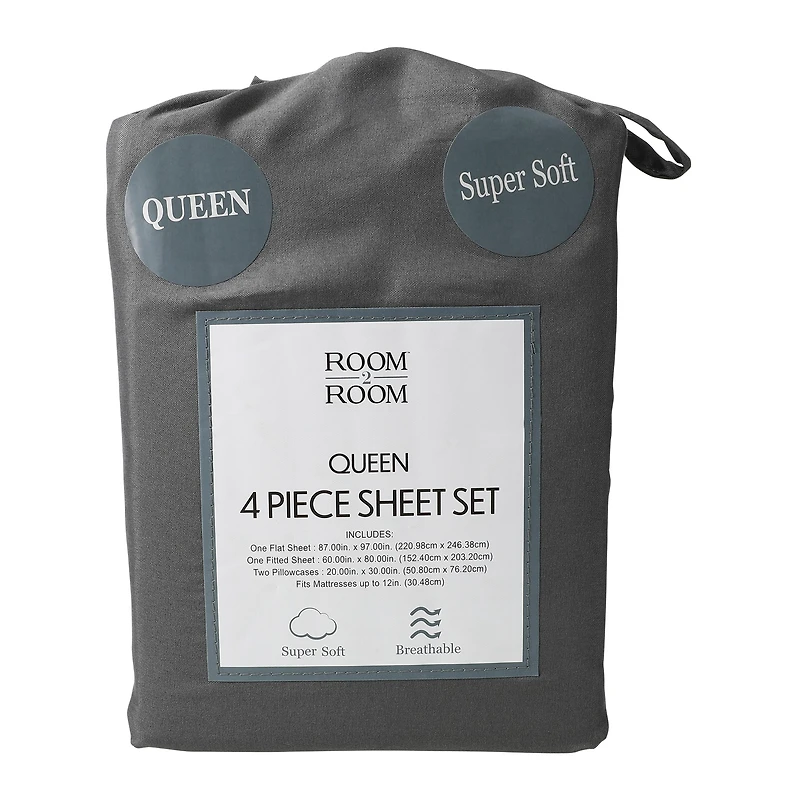 Queen Sheets 4-Piece Set