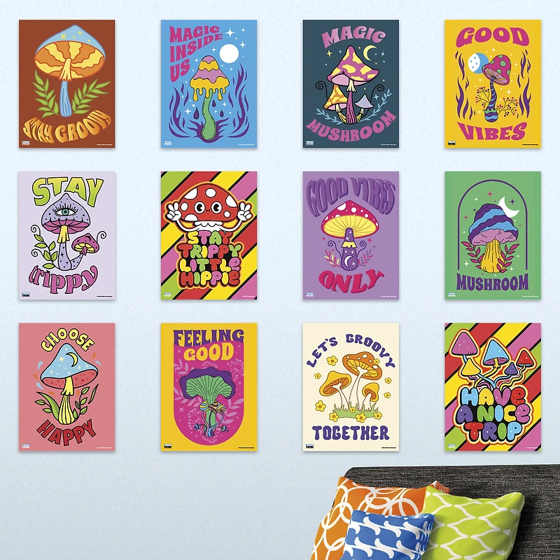 Mushrooms Poster Book 12-Count