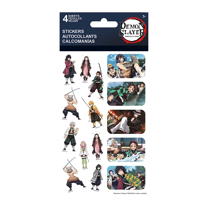 Demon Slayer Stickers 4 Sheets