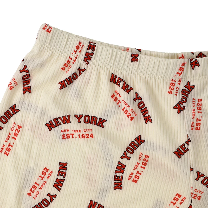 'New York City' Ribbed Lounge Shorts