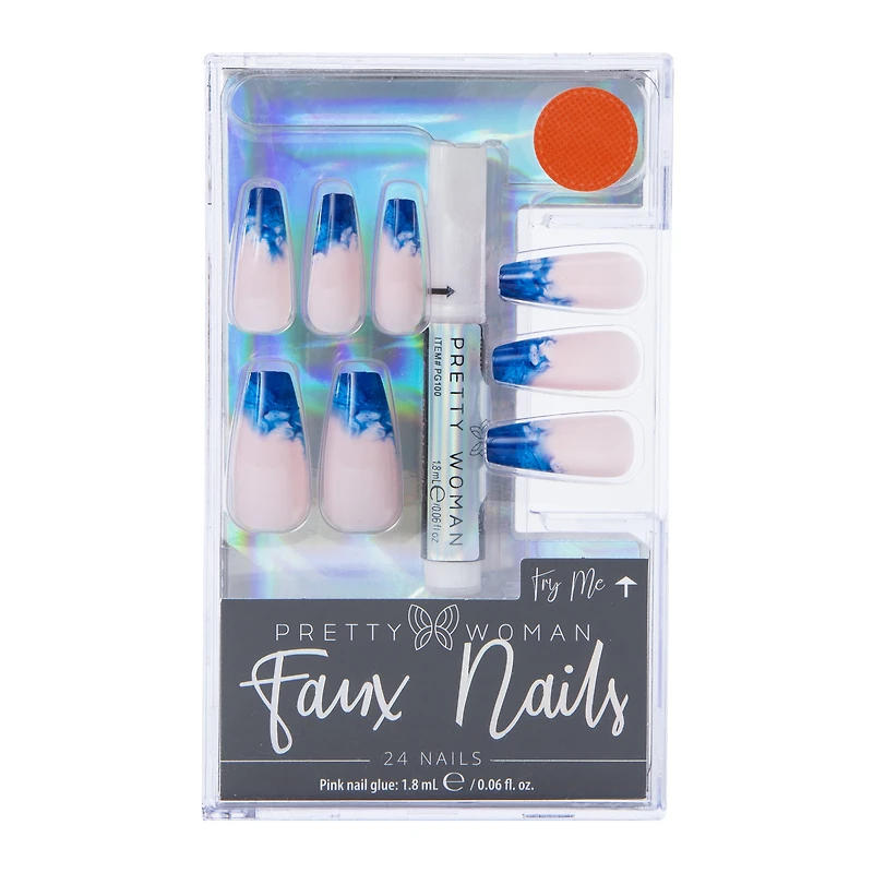 Pretty Woman Faux Nails 24-Piece Set With Nail Glue