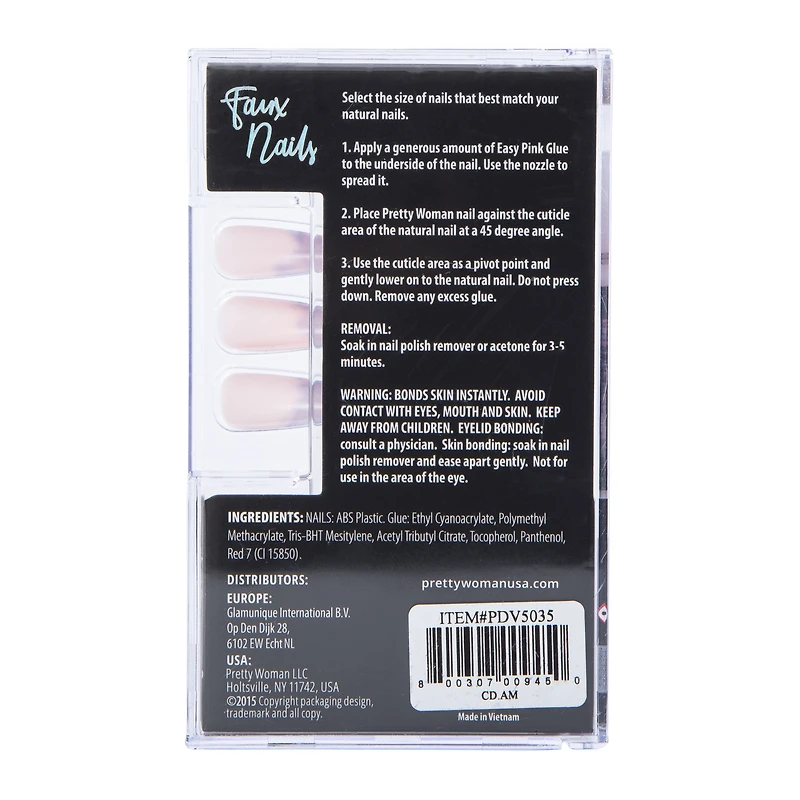 Pretty Woman Faux Nails 24-Piece Set With Nail Glue