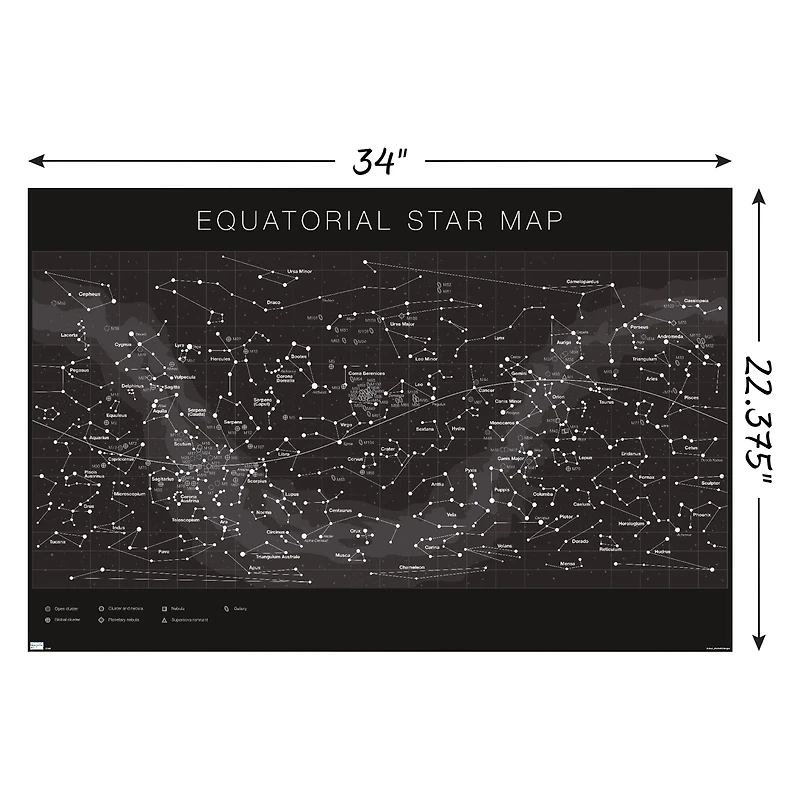 Astrology Equatorial Star Map Poster 22.37in x 34in