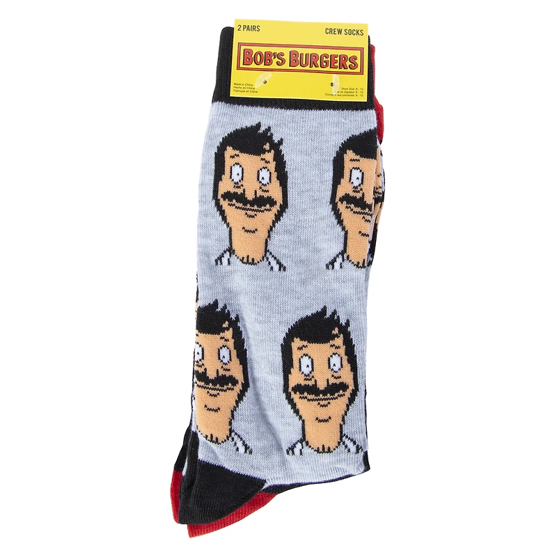 bobs burgers™ mens crew socks 2-count