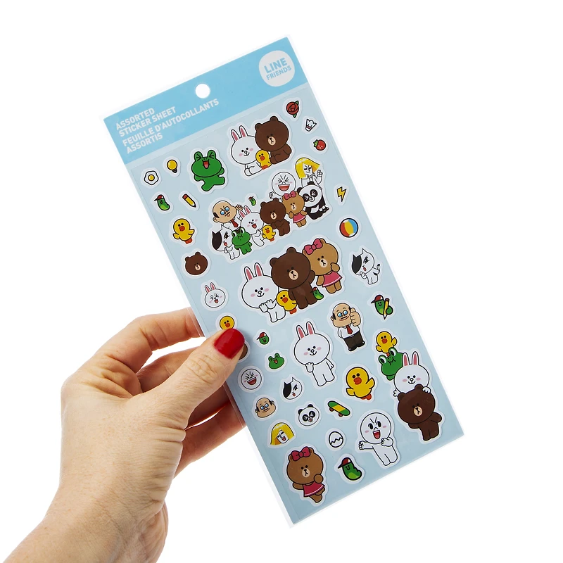 assorted line friends sticker sheet