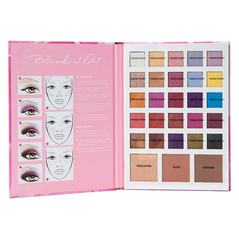 profusion beauty book eye & face palette 28-piece set