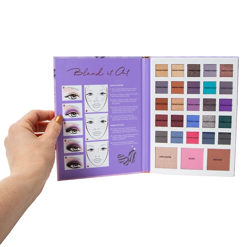 Profusion Beauty Book Eye & Face Palette 28-Piece Set - Butterfly