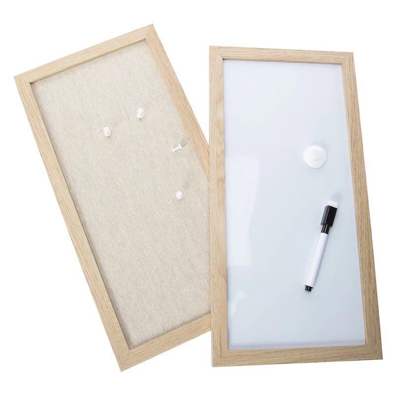 Dry Erase Board With Linen Memo Board 15.75in x 15.75in
