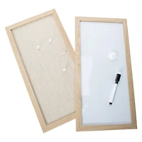 Dry Erase Board With Linen Memo Board 15.75in x 15.75in